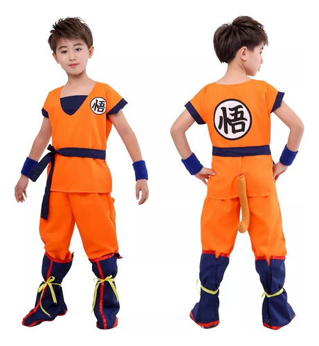 Disfraz Goku Dragon Ball Z Para Niños + Accesorios Y Cola