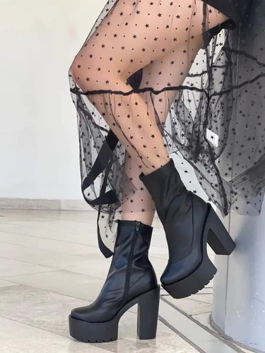Botines Botas Mujer De Tacón Alto Con Plataforma Moda
