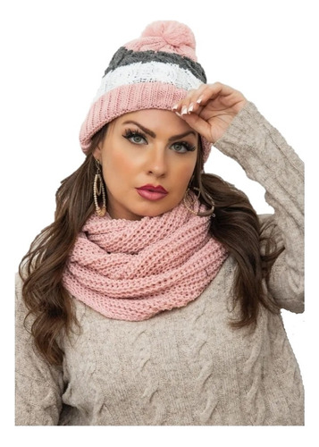 Touca Gorro Boina De Lã Pompom Touca De Inverno Frio