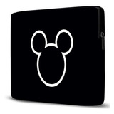 Capa Para Notebook Mickey Com Bolso Preto 15.6  Polegadas