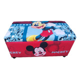 Cajon Puff Baul Madera Estampado Mickey