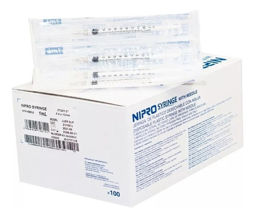 Jeringa Desechable Tuberculina 27g X 1/2 100 Uni Nipro