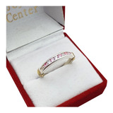 Anillo Cintillo Plata Y Oro 18kts Compromiso Amor Rosa