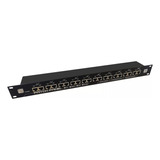 Patch Panel 10 Portas Gigabit Poe 12 A 48 V