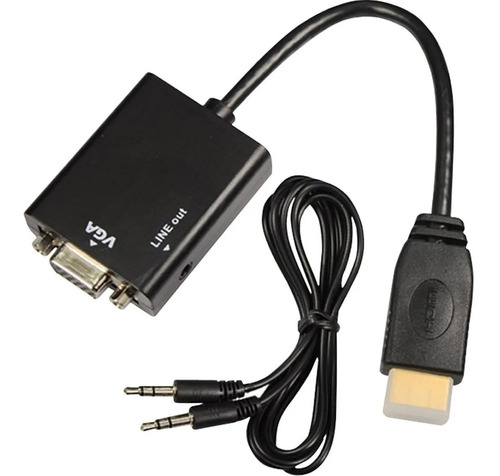 Cabo Conversor Adaptador Hdmi Para Vga Com Saída P2 Áudio