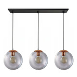 Colgante 3 Luces Globo 25cm Cobre Deco Moderno Apto Led E-27