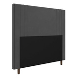 Cabeceira Cama Box Casal Ferrara 140cm Suede Cinza