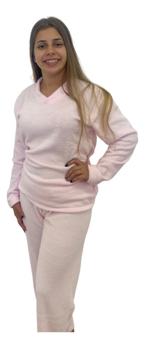 Pijama De Plush Feminino Saída De Banho Dormir Rosa Claro