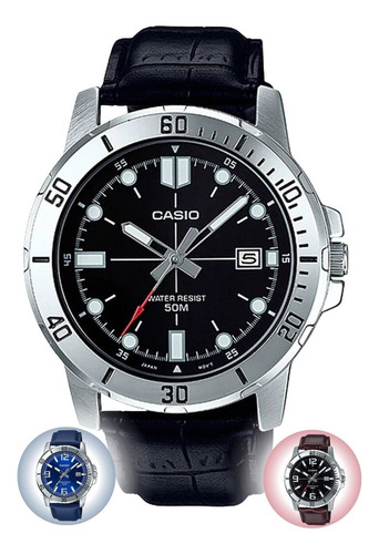 Relógio De Pulso Casio Masculino Collection Pulseira Couro