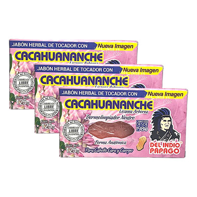 Jabón De Cacahuananche Del Indio Papago 125g Pack De 3