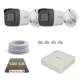 Kit Circuito Cerrado 2 Cam Ip 2mp 40mtscbl 500gb Hilook