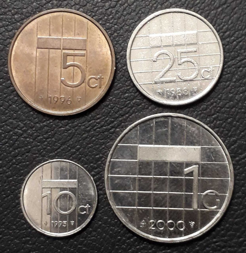 Lote X 4 Monedas Holanda Incluye 1 Gulden 2000. Usadas!!!!