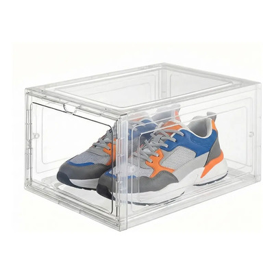 Caja Organizadora Para Sneakers De Plástico Transparente Apilable Con Puerta Frontal De Imán Antipolvo 1 Pieza | MercadoLibre