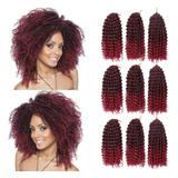 Marlibob Crochet Braids Hair Extensions 6 Packs/lot 8'' Burg