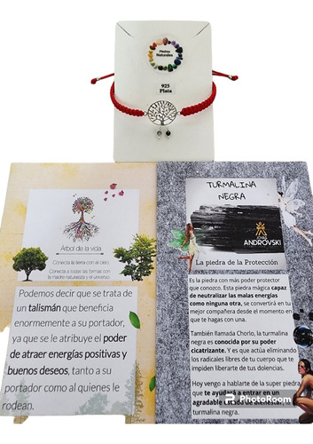 Pulsera Árbol De La Vida + Turmalina Negra,protege X 2,plata