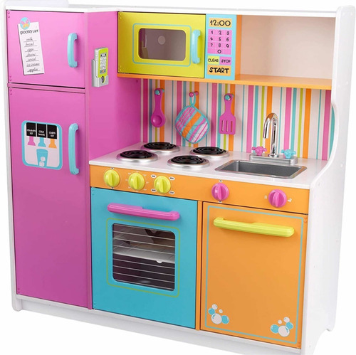 Cocinita Infantil Kidkraft De Lujo Cocina Madera Niña Juegos