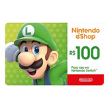 Cartão Nintendo Eshop Brasil R$100 Reais Gift Card Digital