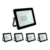 Pack X5 Reflector Proyector Led 30w Luz Blanca Apto Exterior