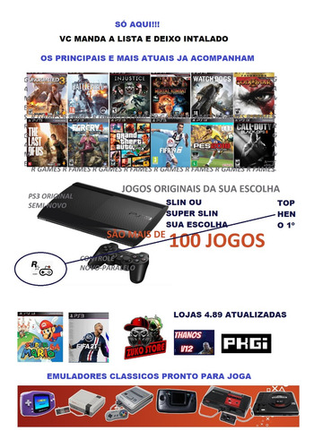 Playstation 3 Ps3 Desbl Destrav Hen Com Jogos E Lojas Emulad