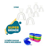 3 Pares Moldeira Termomoldável - Clareamento Dental Conjunto