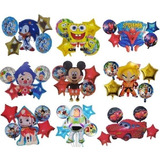 Lote Mayoreo 25 Kit Globos Personajes Varios Surtidos Negoci