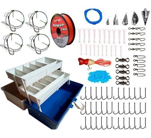 Kit De Pesca Caja +anzuelos + Lineas + Plomadas + Accesorios