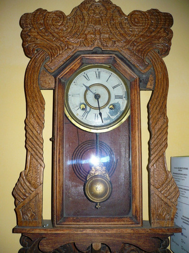 Reloj Antiguo A Pendulo New Haven Clock Co Electro  Deco