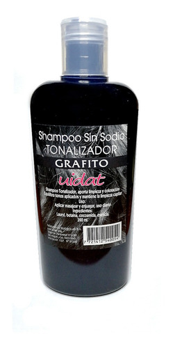 Uidat Shampoo Tonalizador Grafito Sin Sodio Matizador 390ml