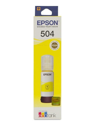 Botella De Tinta Epson 504, Amarillo, Modelo: T504420-al