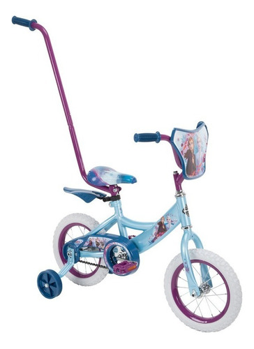 Bicicleta Frozen Rodada 12 Niñas Infantil Disney Huffy Color Celeste