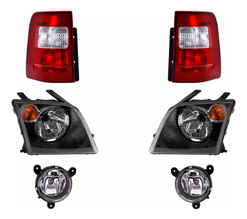 Kit 4 Faros + Calaveras Depo P/ Ford Ecosport 2004 A 2007