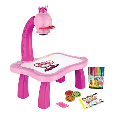 Niños Aprendiendo Juguete Mesa Dibujo Pintura Proyección