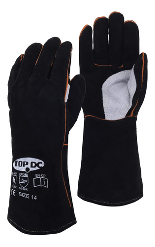 Topdc Guantes De Soldadura De Cuero Resistente Al Fuego De 1