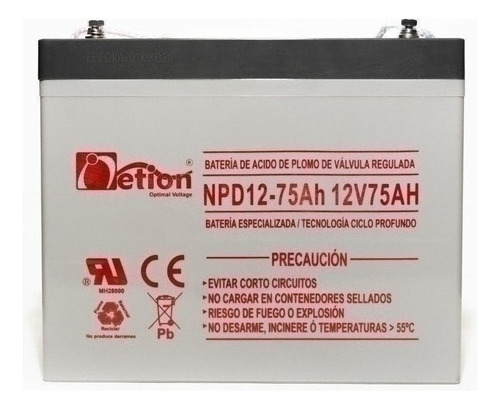 Bateria Vrla Netion Ciclo Profundo 12v 75ah Recargable