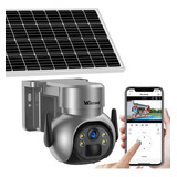 Cámara Exterior Solar 5.5w 24/7 Grabación 4mp Camhi Cctv )