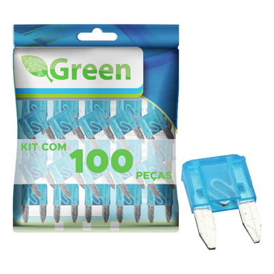 100 X Fusível Automotivo Lâmina Mini Kit Com 100 Peças 15amp