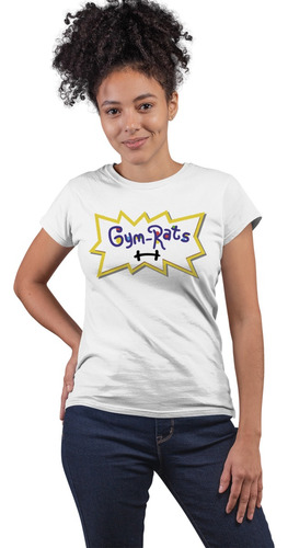Blusa Frase Gimnasio Gym-rats Logo Poliester Mujer / Niña