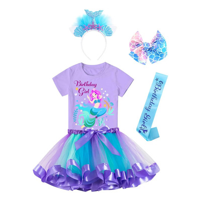 Conjunto De Traje De Sirena Para Niñas De Cumpleaños De Doct
