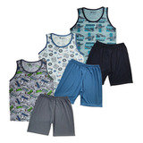 Kit 3 Pijamas Infantis Regata Menino Grappin