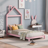 Cama Plataforma De Madera Para Niños, Rosa