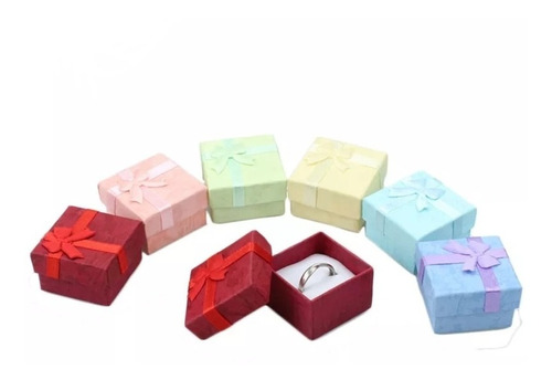 Pack 48 Cajas Cartón Para Joyas Anillos Aros Medidas 4x4cm 