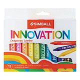 Crayones Simball Innovation Jumbo Gruesos X 12 Colores