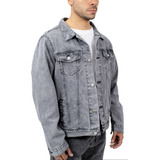 Campera De Jeans Oversize Rigida De Hombre