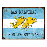 Cartel De Chapa Vintage Malvinas Argentinas 30x40cm