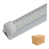 Tubo Led Base Aluminio Doble Tira Luz Blanca 30w 50 Piezas