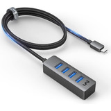 Cable Largo Usb C A Usb Hub De 4 Pies, Delgado Tipo C 3.0