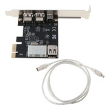 Adaptador De Placa Firewire Pci-e 1x Ieee 1394a De 4 Portas