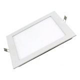 Panel Led Embutir Cuadrado 12w Luz Fria Spot 220v Pack X10 Color Blanco