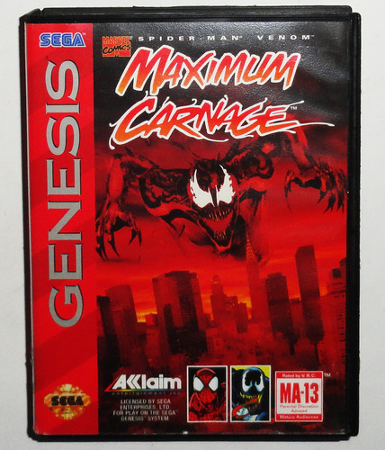 Spider-man & Venom Maximum Carnage Sega Genesis Original -mg