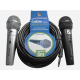 Kit De 2 Microfonos Mitzu Con Cable Profesional De 6 Metros.